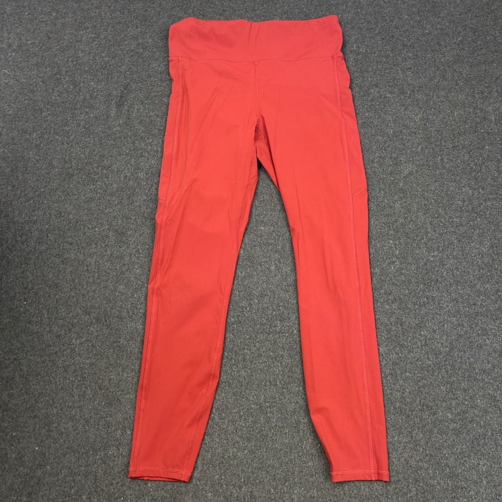 Vuori Stride Leggings Womens M Poppy Red High Rise 7/8 Pocket Running VW429